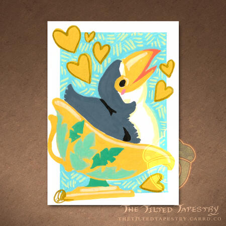 "Toucan" (Hatchy Hatchlings) 2.5" x 3.5" Acrylic Markers on Paper