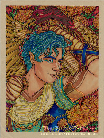 "Summer Sapphire" " 9" x 12" Ink & Alcohol Markers on Paper
