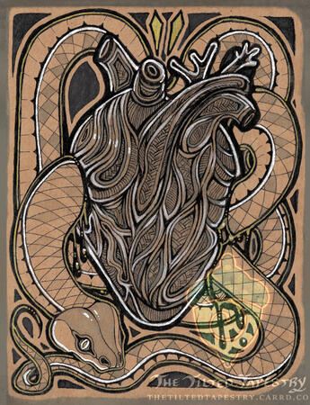 "Rotting Heart" 8" x 6" Ink & Alcohol Markers on Paper