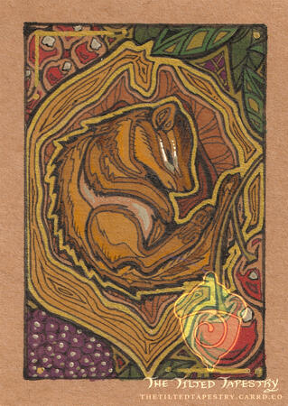 "Little Harvest" 3.5" x 2.5" Ink & Alcohol Markers on Paper