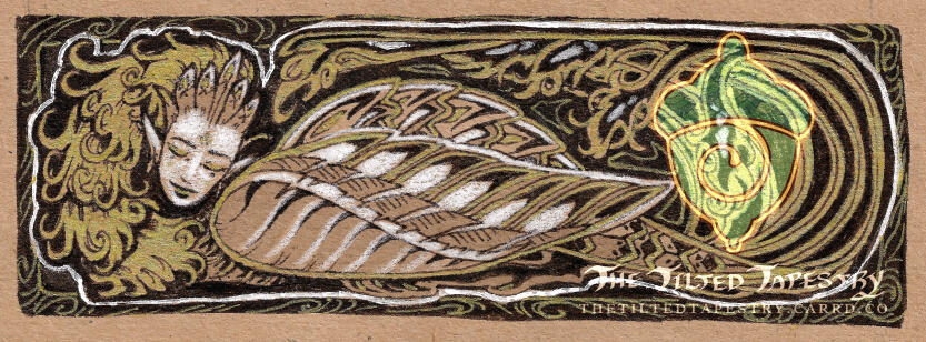 "Harvest Goddess" 6.75" x 2.25" Ink & Alcohol Markers on Paper
