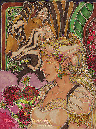 "Black Dahlia" 9" x 12" Ink & Alcohol Markers on Paper