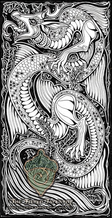 "Water Dragon" 9" x 12" Ink on Paper