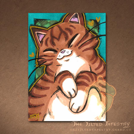 "Baby" (Cats Cats Cats) 2.5" x 3.5" Acrylic & Ink on Paper