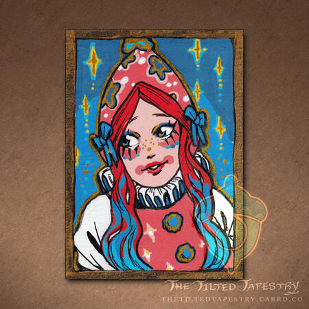 "Lulu" (Funny Pages) 2.5" x 3.5" Acrylic & Ink on Paper