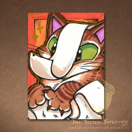"Somf" (Cats Cats Cats 2) 2.5" x 3.5" Alcohol Markers & Ink on Paper