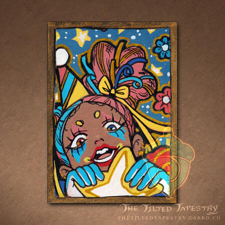 "Starla" (Funny Pages) 2.5" x 3.5" Acrylic & Ink on Paper