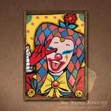 "Flora" (Funny Pages) 2.5" x 3.5" Acrylic & Ink on Paper
