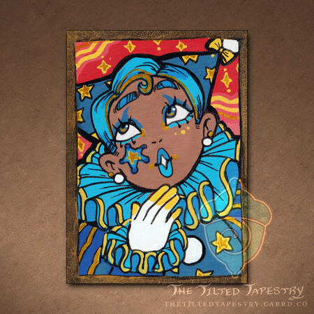 "Henri" (Funny Pages) 2.5" x 3.5" Acrylic & Ink on Paper