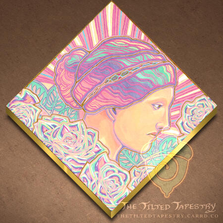7.75" x 7.75", Acrylic Gouache & Ink on Wood