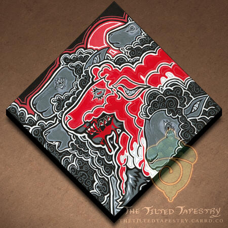 7.75" x 7.75", Acrylic Gouache & Ink on Wood