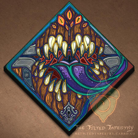 "The Mimic" 10" x 10" Acrylic & Ink on Wood