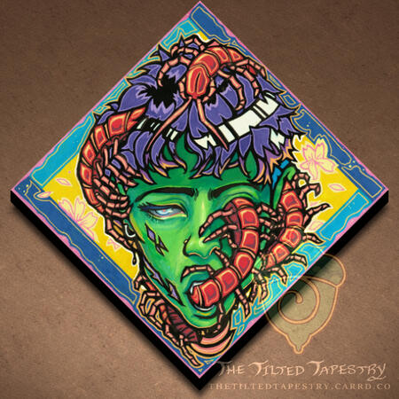 7.75" x 7.75", Acrylic Gouache & Ink on Wood