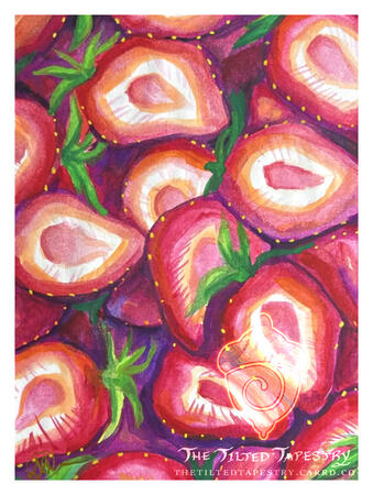 "Strawberry Fields" " 5" x 7" Watercolor on Paper