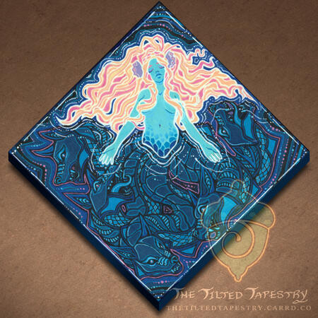 7.75" x 7.75", Acrylic Gouache & Ink on Wood