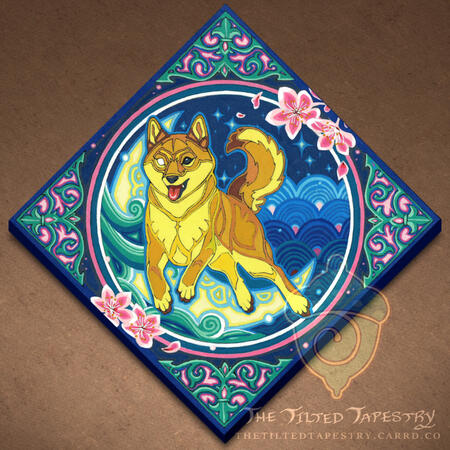 "Nala" 10" x 10" Acrylic & Ink on Wood