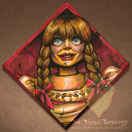 "Annabelle" 6" x 6" Acrylic & Ink on Wood