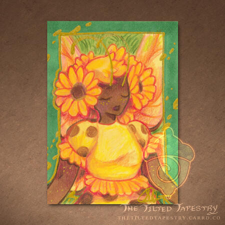 "Daisy" (Flower Fairies) 2.5" x 3.5" Alcohol Markers, & Colored Pencil on Paper
