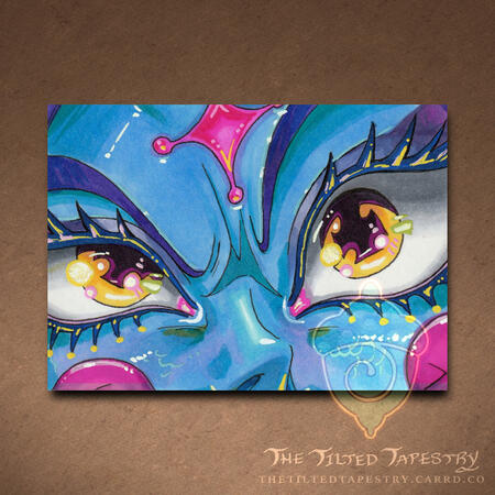 "Cobalt Cirque" (Gazing Series) 2.5" x 3.5" Alcohol Markers & Ink on Paper