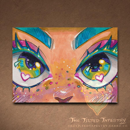 "The Dream Princess" (Gazing Series) 2.5" x 3.5" Alcohol Markers & Ink on Paper