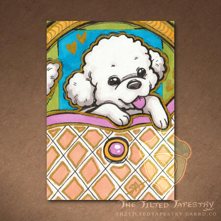 "Oh Hi!" (Dogs Dogs Dogs) 2.5" x 3.5" Alcohol Markers & Ink on Paper
