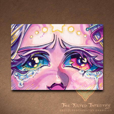 "Lavender's Lament" (Gazing Series) 2.5" x 3.5" Alcohol Markers & Ink on Paper