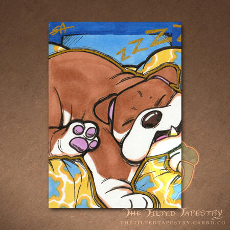 "Honk Schnoo" (Dogs Dogs Dogs) 2.5" x 3.5" Alcohol Markers & Ink on Paper