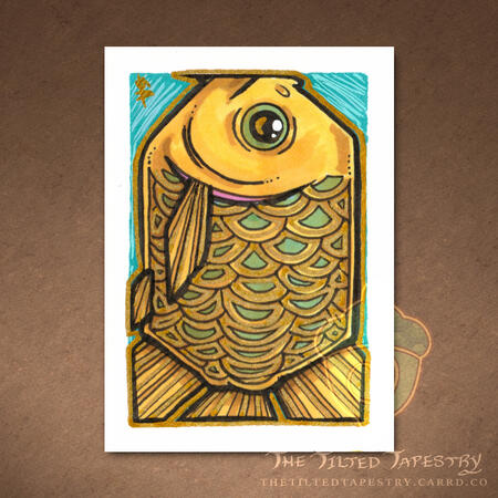 "Arowana" (Squishes) 2.5" x 3.5" Alcohol Markers & Ink on Paper