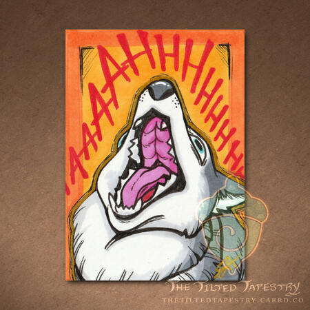 "AHHH" (Dogs Dogs Dogs) 2.5" x 3.5" Alcohol Markers & Ink on Paper