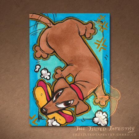 "Grrr" (Dogs Dogs Dogs) 2.5" x 3.5" Alcohol Markers & Ink on Paper
