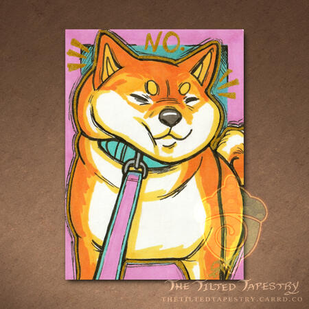 "No" (Dogs Dogs Dogs) 2.5" x 3.5" Alcohol Markers & Ink on Paper